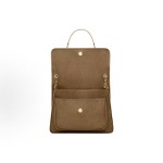 SAINT LAURENT YSL Niki metal brand, golden Logo, single-shoulder bag, large size for women, brown